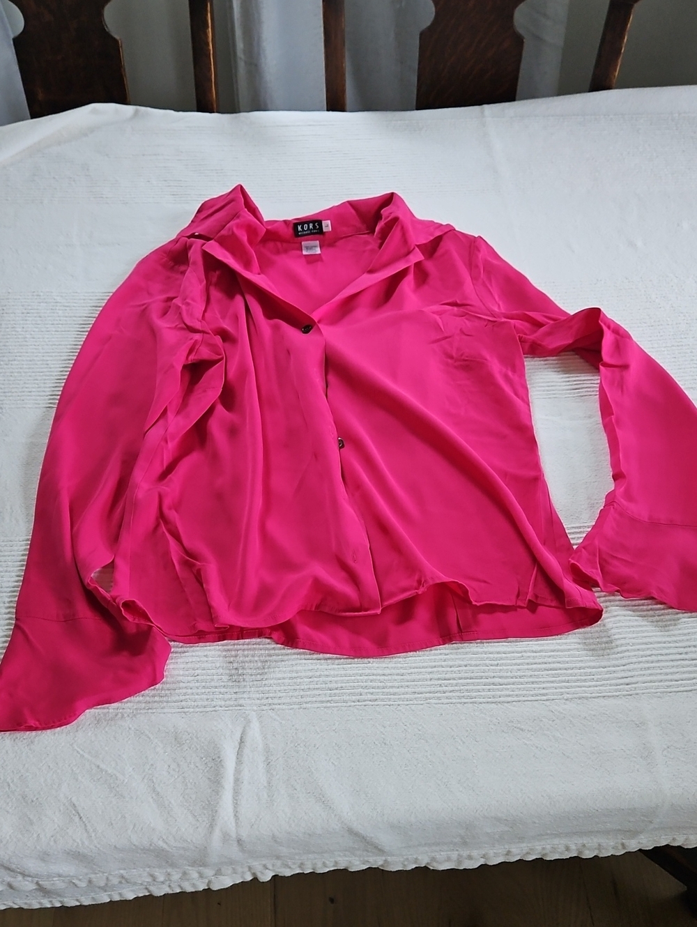 Michael Kors Bright Pink Long-Sleeve Button-Up Shirt
